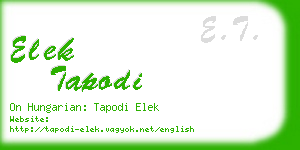 elek tapodi business card